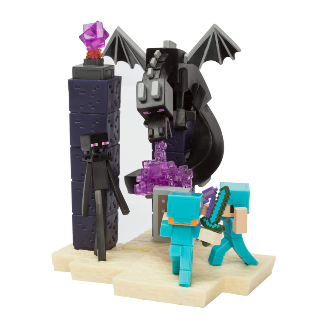 A minecraft set with a dragon and a sword.